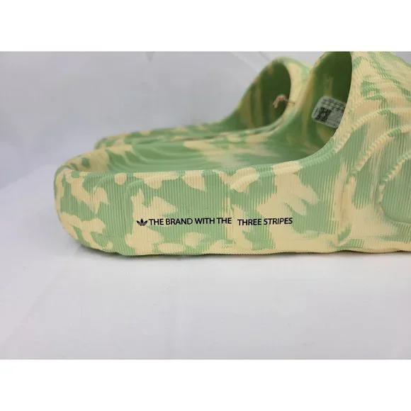 Adidas Adilette 22 'Magic Lime Desert Sand' Slides Sandals Mens Size 11 GY1597 - Picture 2 of 11